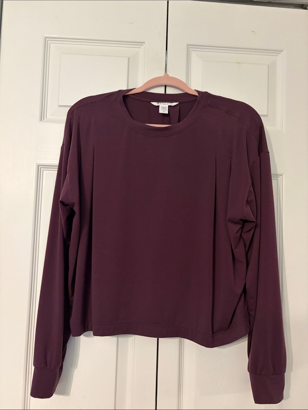 Athleta Long-Sleeve Crew Pullover - Plum/Burgundy Size Small EUC